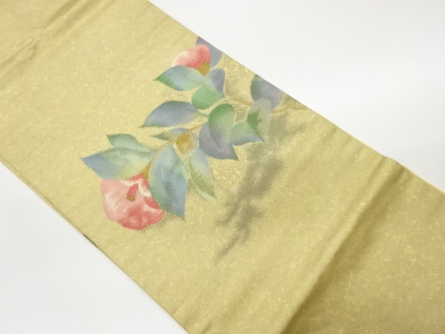 JAPANESE KIMONO / VINTAGE NAGOYA OBI / WOVEN CAMELLIA